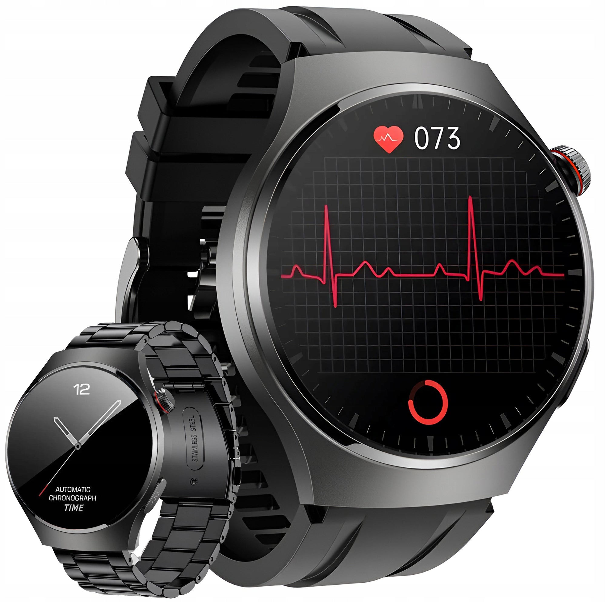 Smartwatch AMOLED MEASUREMENT CURKU ECG CONVERSATION BLOOD PRESSURE MONITOR
