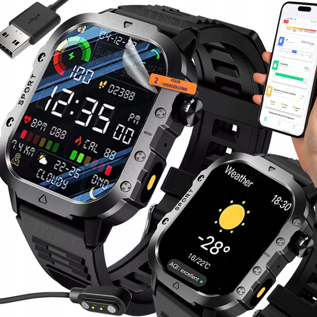Smartwatch Active Go waterproof pulse steps calories pressure sleep