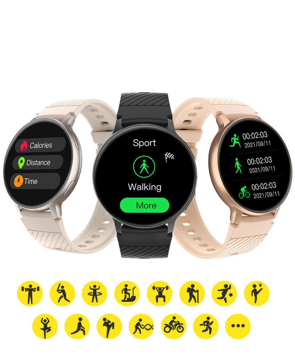 Smartwatch Angelo Watches S53 black + pink silicone strap