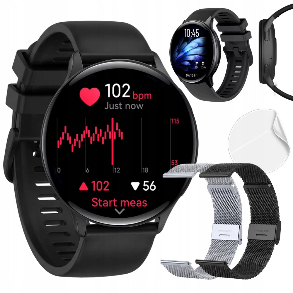 Smartwatch BLACK CONVERSATION GPS WATERPROOF AMOLED NOTIFICATIONS PULSE MENU PL