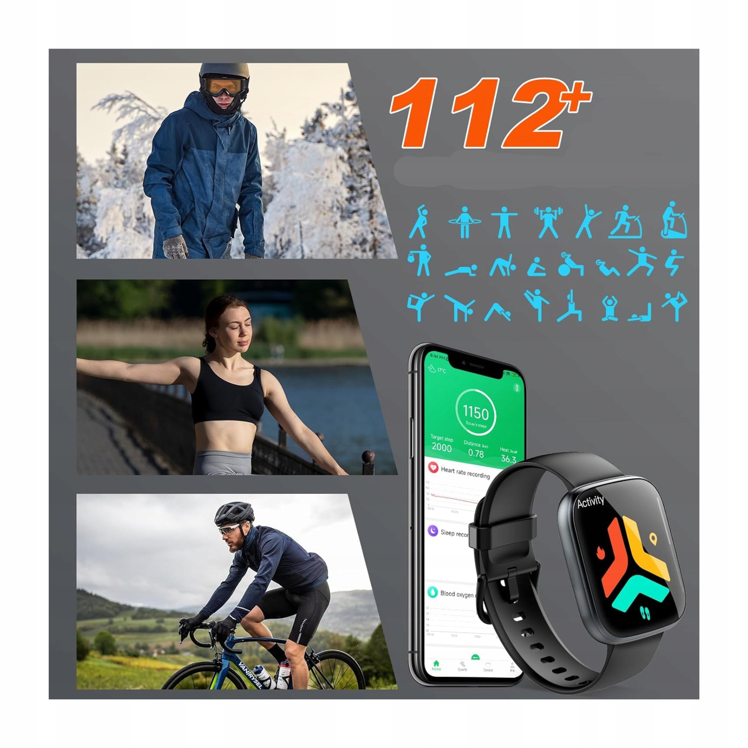Smartwatch Black Smart Watch Waterproof Unisex 1,95' Packaging status original