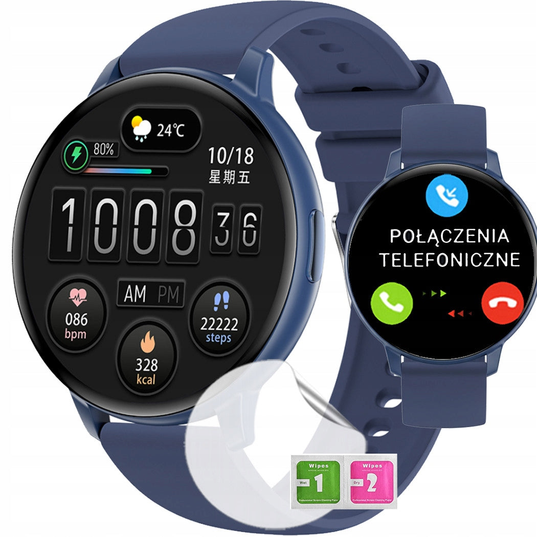 Smartwatch | Bluetooth Calls | Flashlight | SpO2 Heart Rate | Steps | PL Language