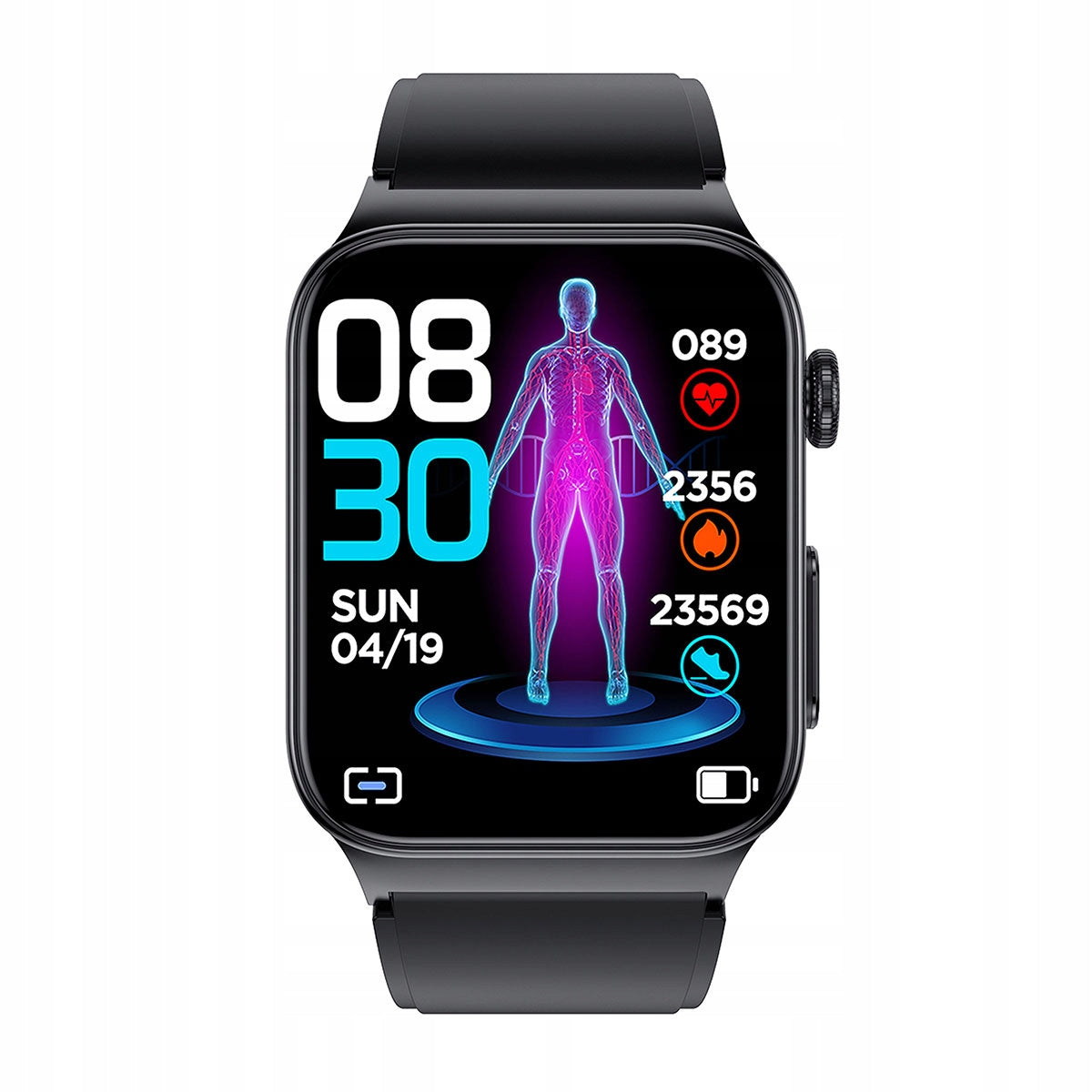 Smartwatch Cardio One Black Silicone Watchmark