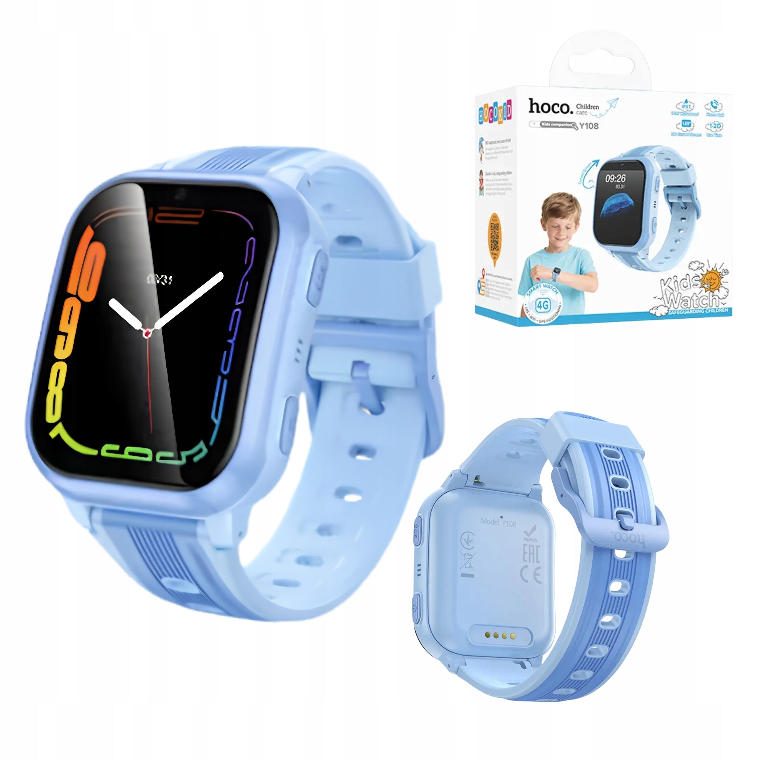 Smartwatch Children's Watch 4G GPS Calling Function Hoco Y108 Blue