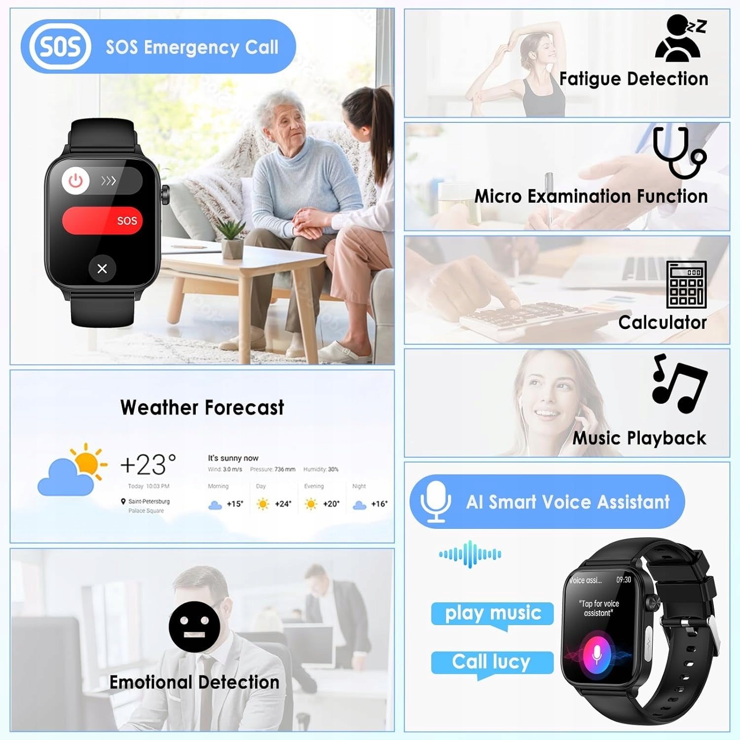 Smartwatch ECG + HRV/uric acid/BMI/ with Bluetooth/SOS NX13 connection Brand no brand