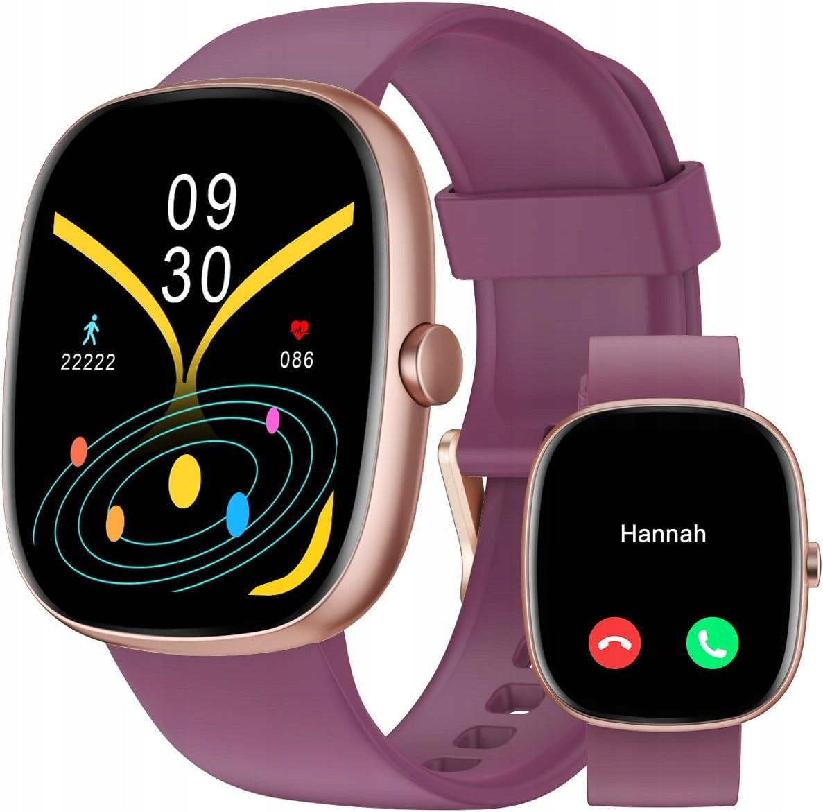 Smartwatch For Women With Talk Function Heart Rate Monitor Purple HUAKUA