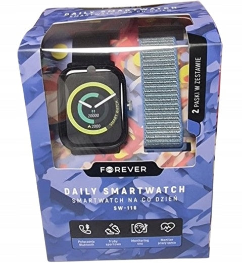 Smartwatch Forever 2 black 2 stripes SW-116