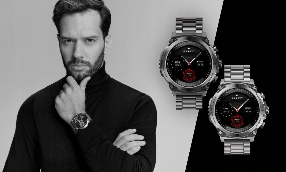 Smartwatch GARETT Atom Black Case shape round