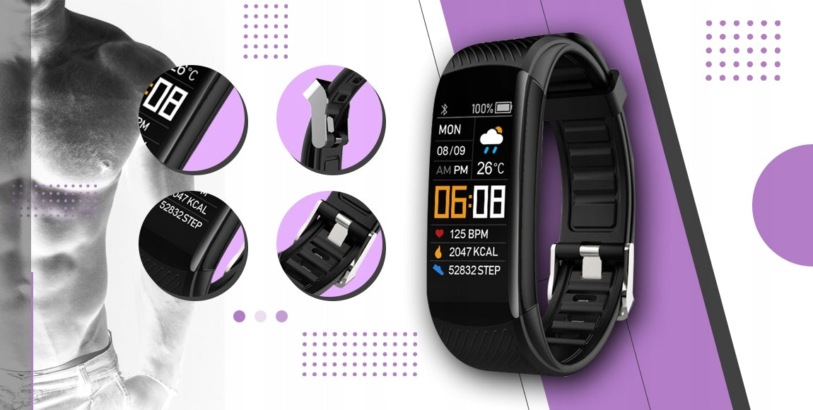 Smartwatch GIEWONT Black Light Purple 2 Strips GW200-8 EAN (GTIN) 5904665272152
