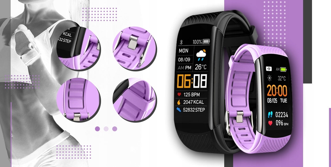 Smartwatch GIEWONT Black Light Purple 2 Strips GW200-8 Manufacturer code GW200-8