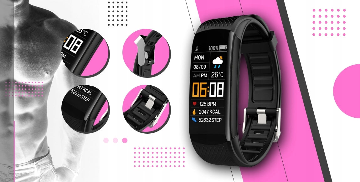 Smartwatch GIEWONT Black and Pink 2 Straps GW200-4 EAN (GTIN) 5904665272084