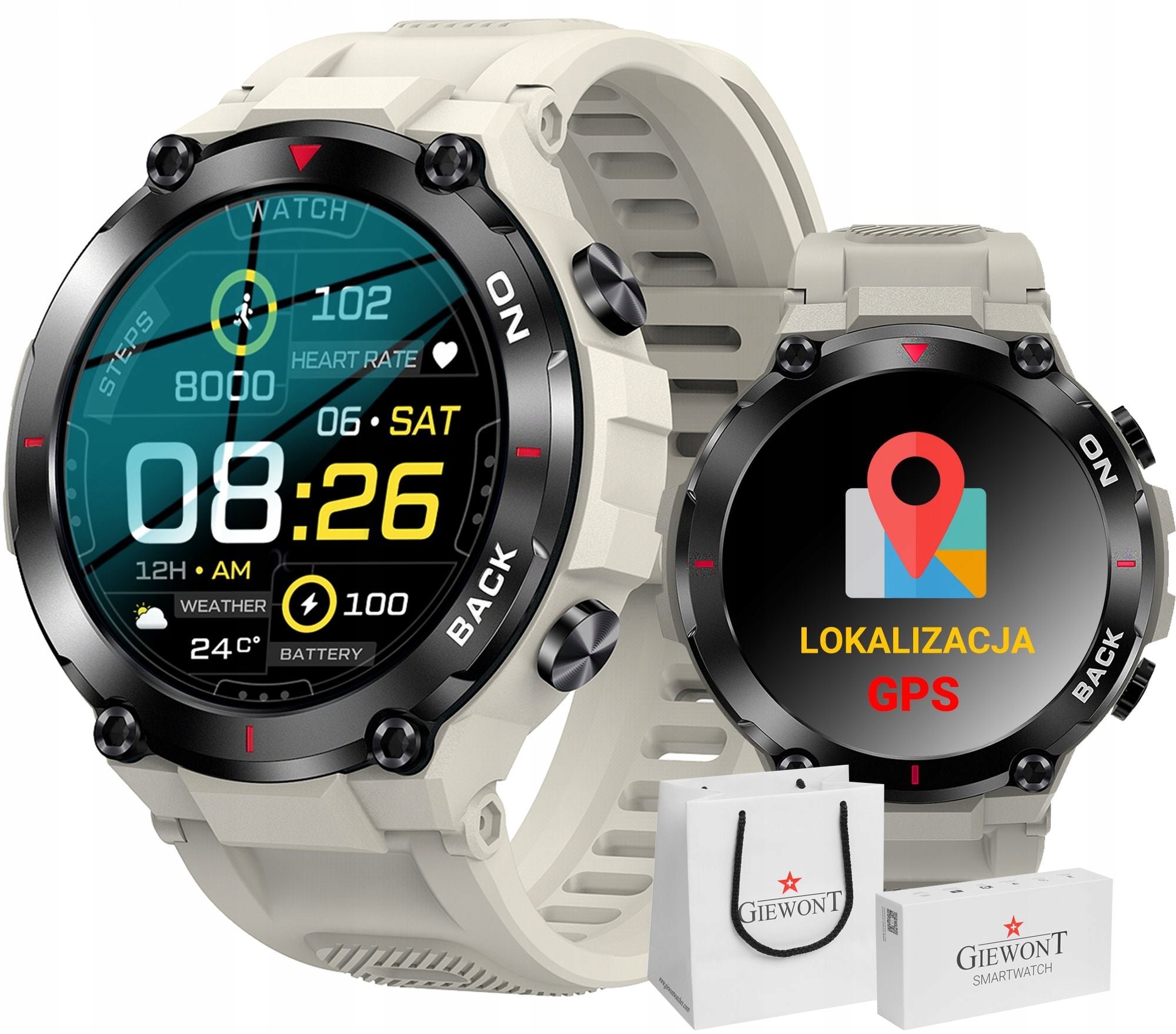 Smartwatch GIEWONT GPS Pioneer GW460-3 - Light Stone