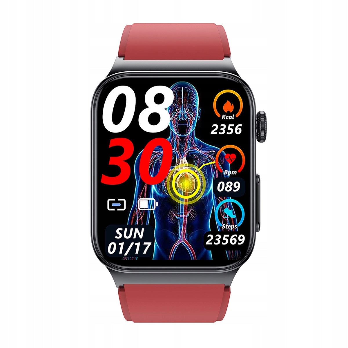 Smartwatch GLUCOSE PRESSURE ECG SATURATION HIT SMS Notifications Health Brand Watchmark