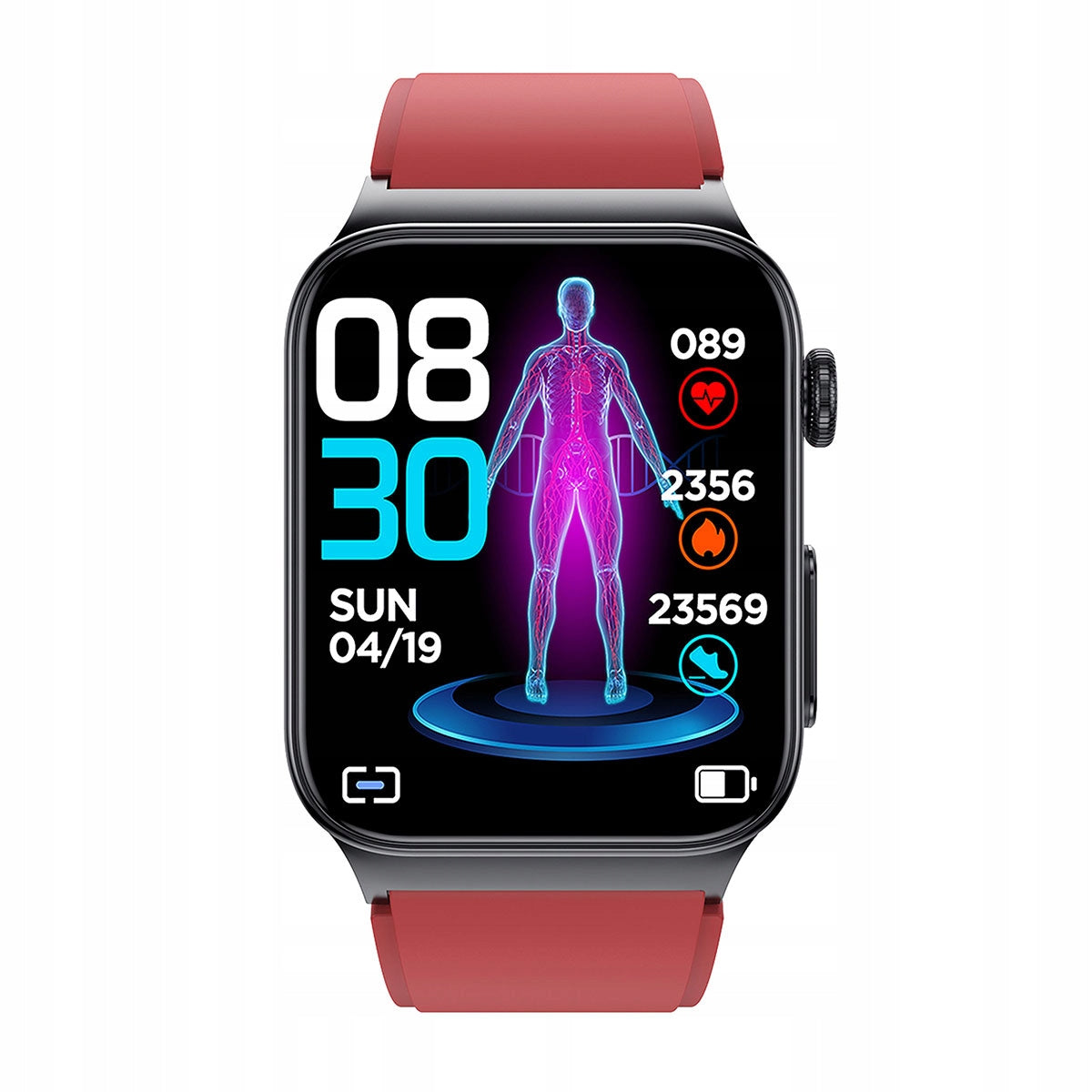 Smartwatch GLUCOSE PRESSURE ECG SATURATION HIT SMS Notifications Health