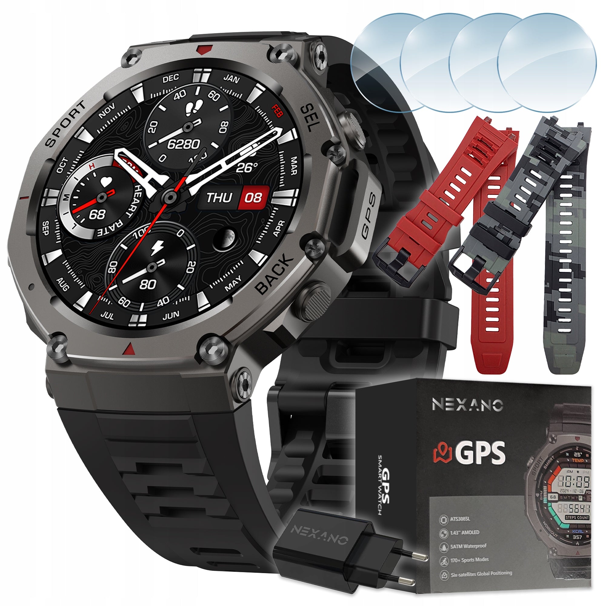 Smartwatch GPS Men's Watch Smart Watch Waterproof MENU PL Talking Sport
