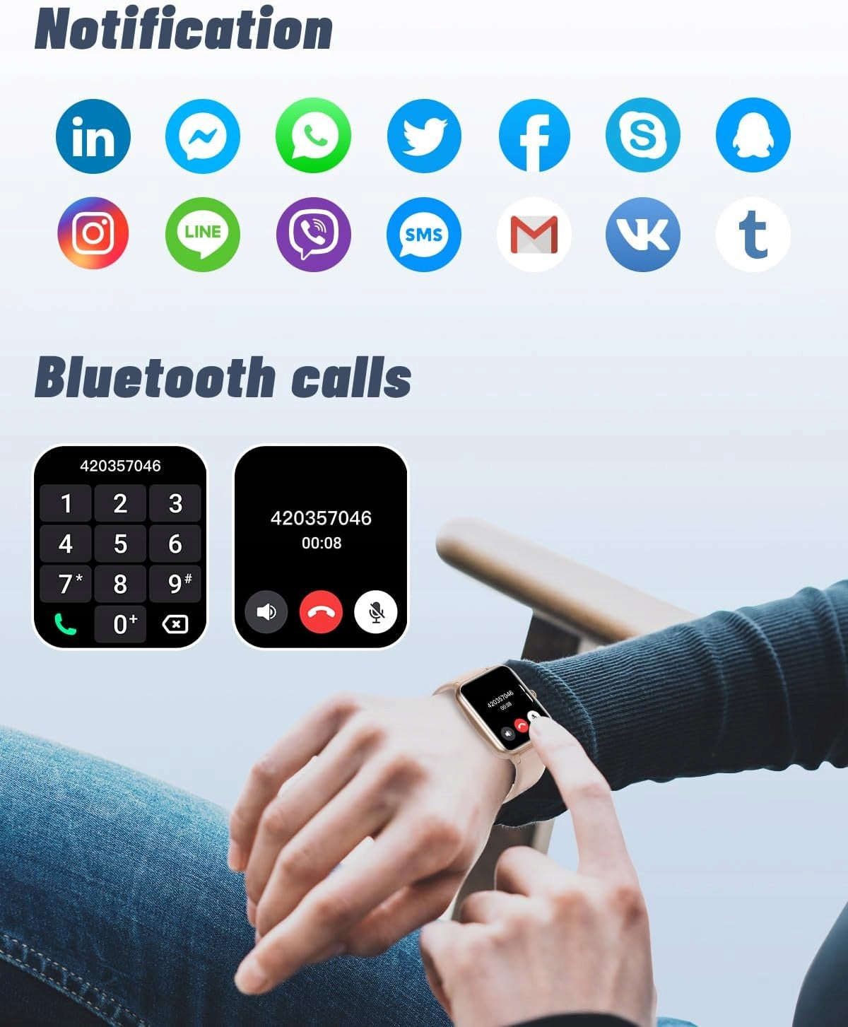 Smartwatch GRV FC1 pink – pulse, steps, notifications, sports Brand no brand
