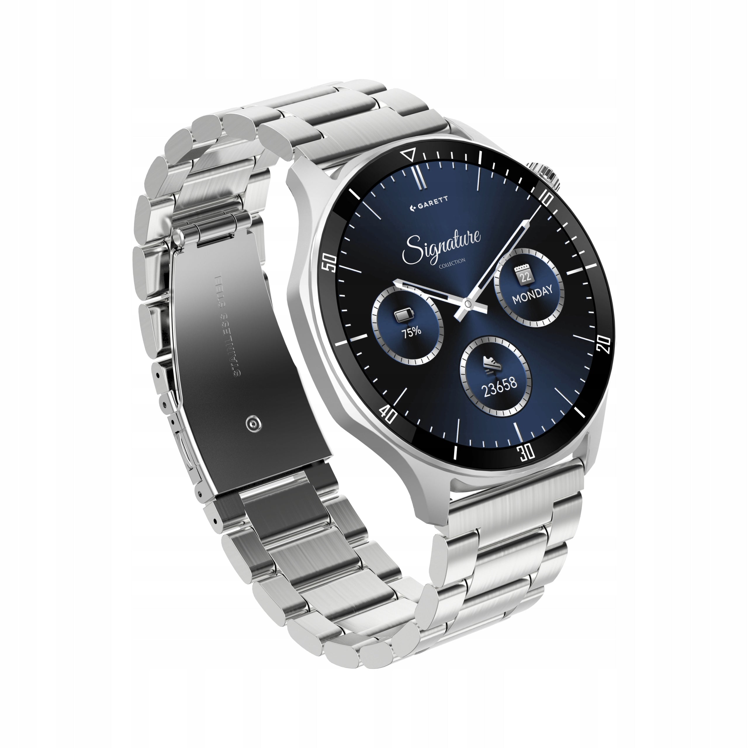 Smartwatch Garett Prime Silver Steel AMOLED 1,43" Bluetooth Conversation IP68 Manufacturer code 5904238485132