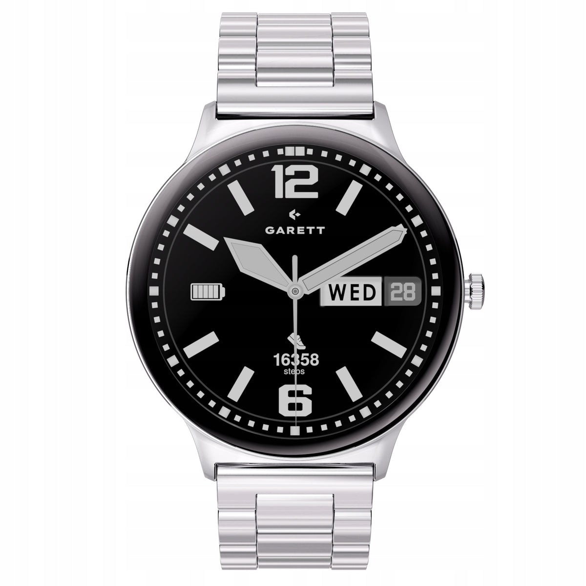 Smartwatch Garett Quantum Glow AMOLED BT Talk 100+ Sport Silver Steel Brand Garett