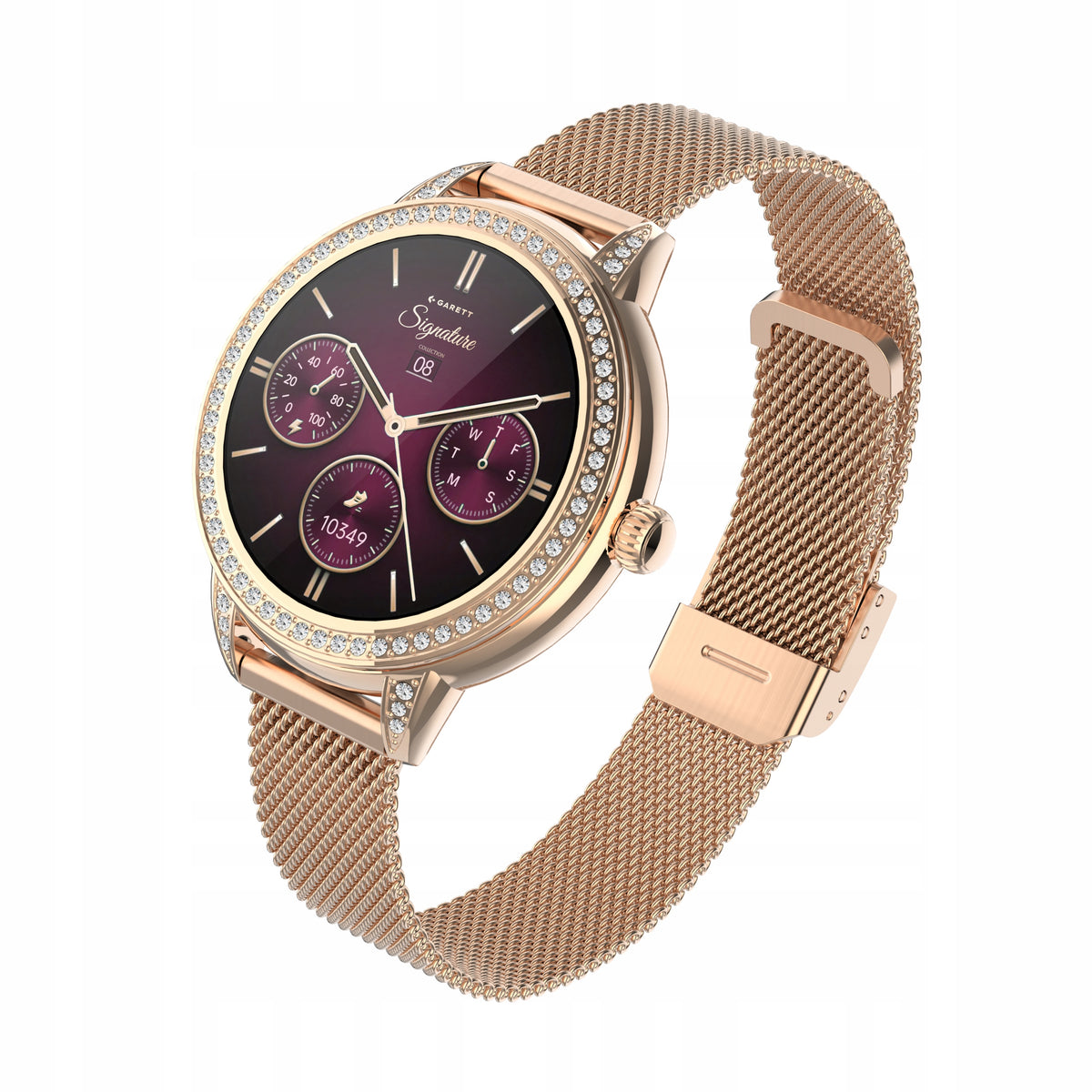 Smartwatch Garett Stella rose gold mesh AMOLED 1,1" IP68 Bluetooth