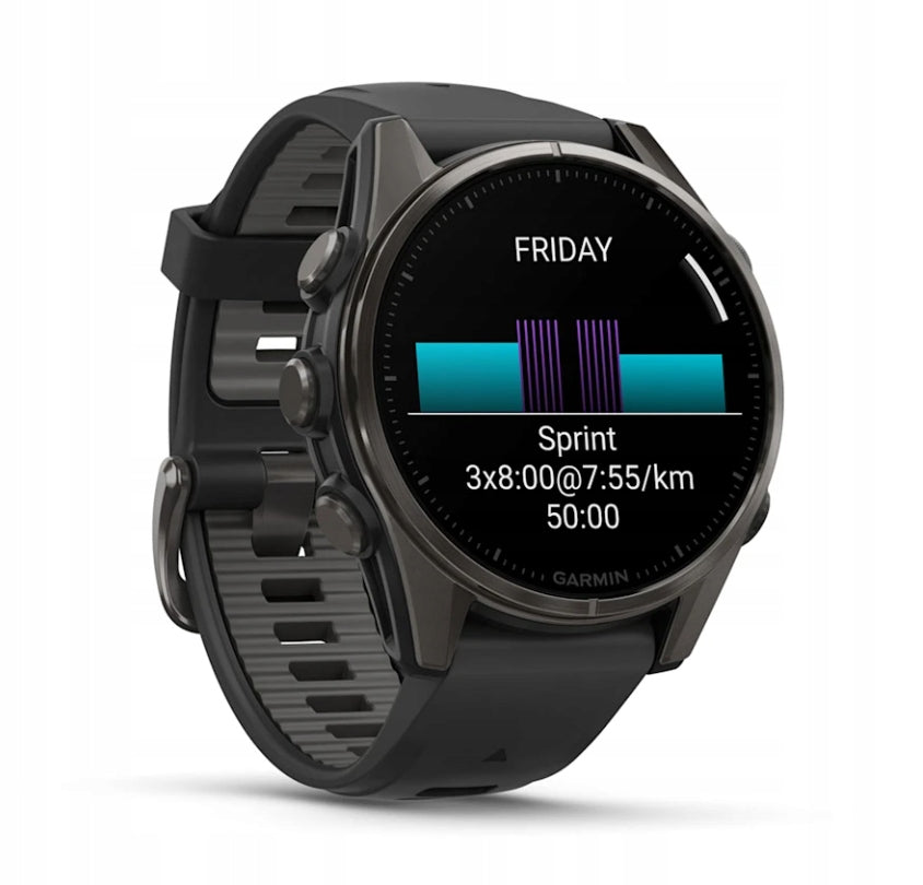 Smartwatch Garmin Fenix 8 43 mm AMOLED Sapphire Carbon Gray Black Manufacturer code 241014002