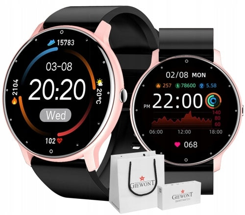 Smartwatch Giewont GW120-3 Pink and Black Silicone Strap