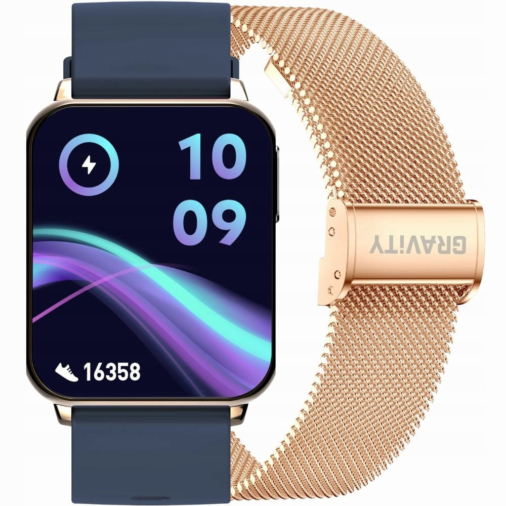 Smartwatch Gravity Pink Gold Navy Blue 2 Strips GT17-2