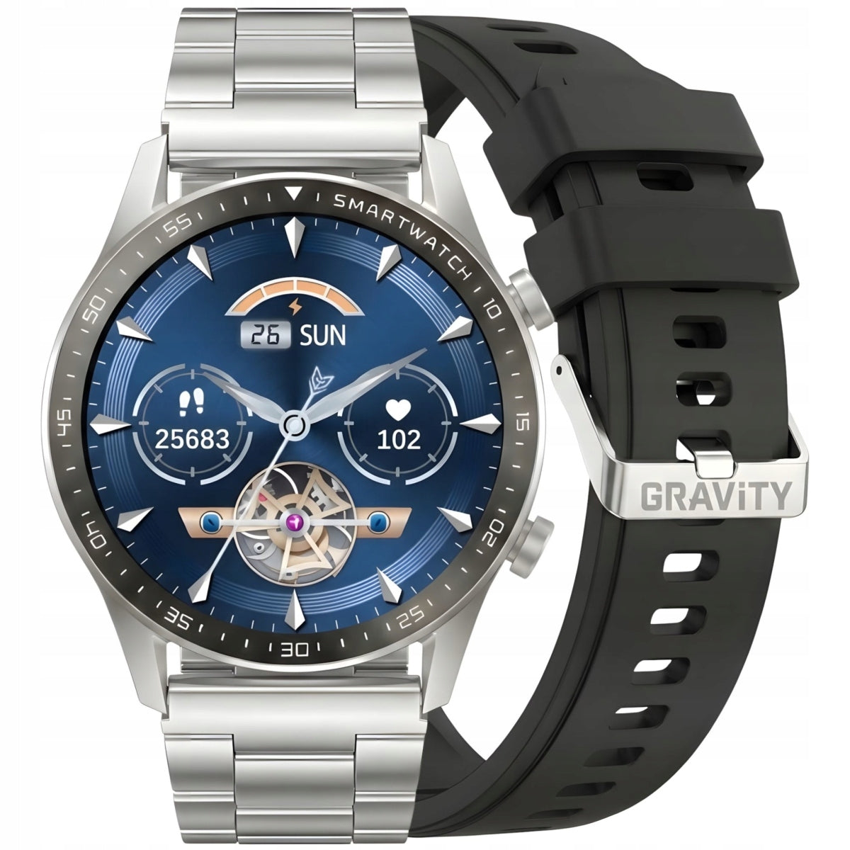 Smartwatch Gravity Silver Bracelet Strap GT10-6