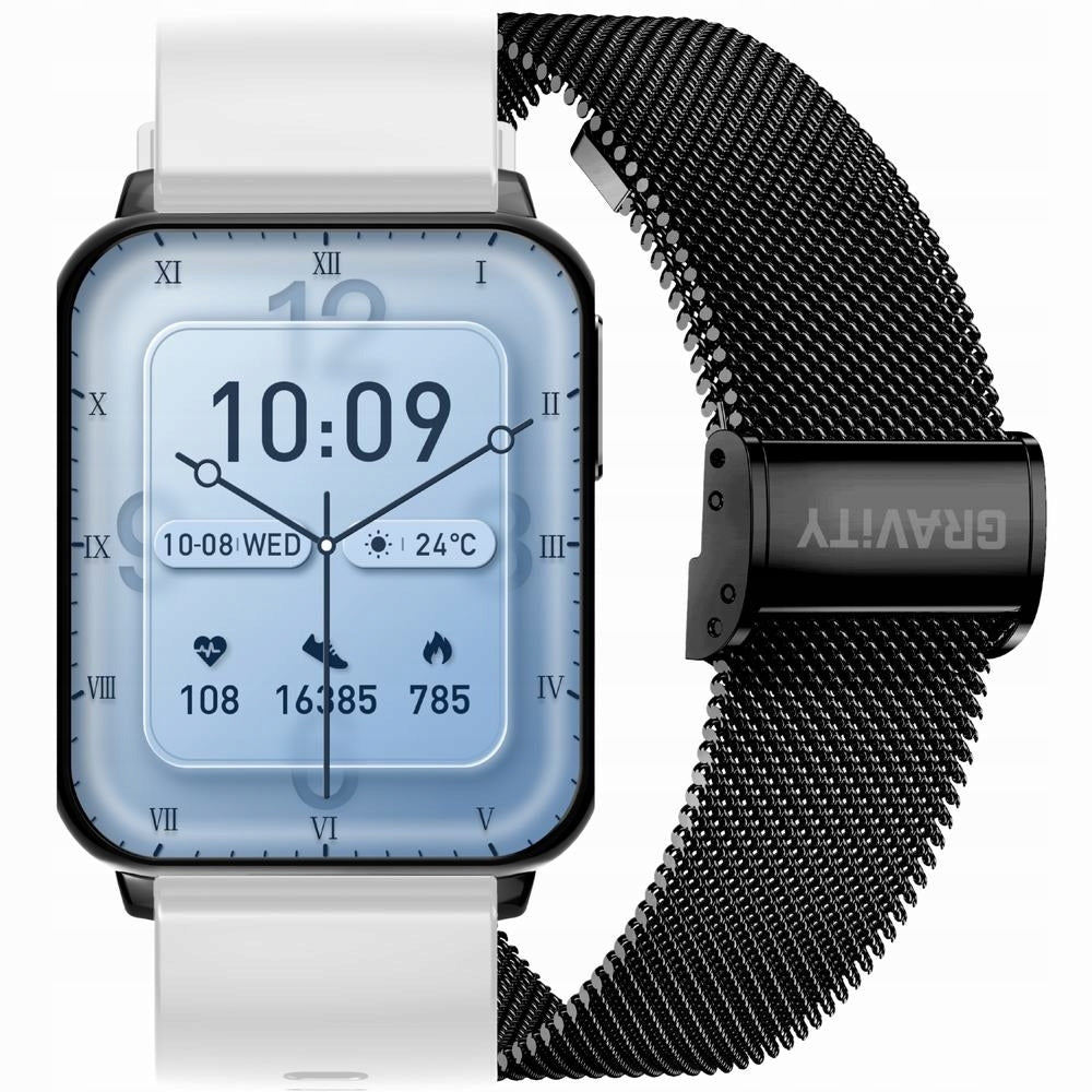 Smartwatch Gravity White and Black 2 Strips GT17-8