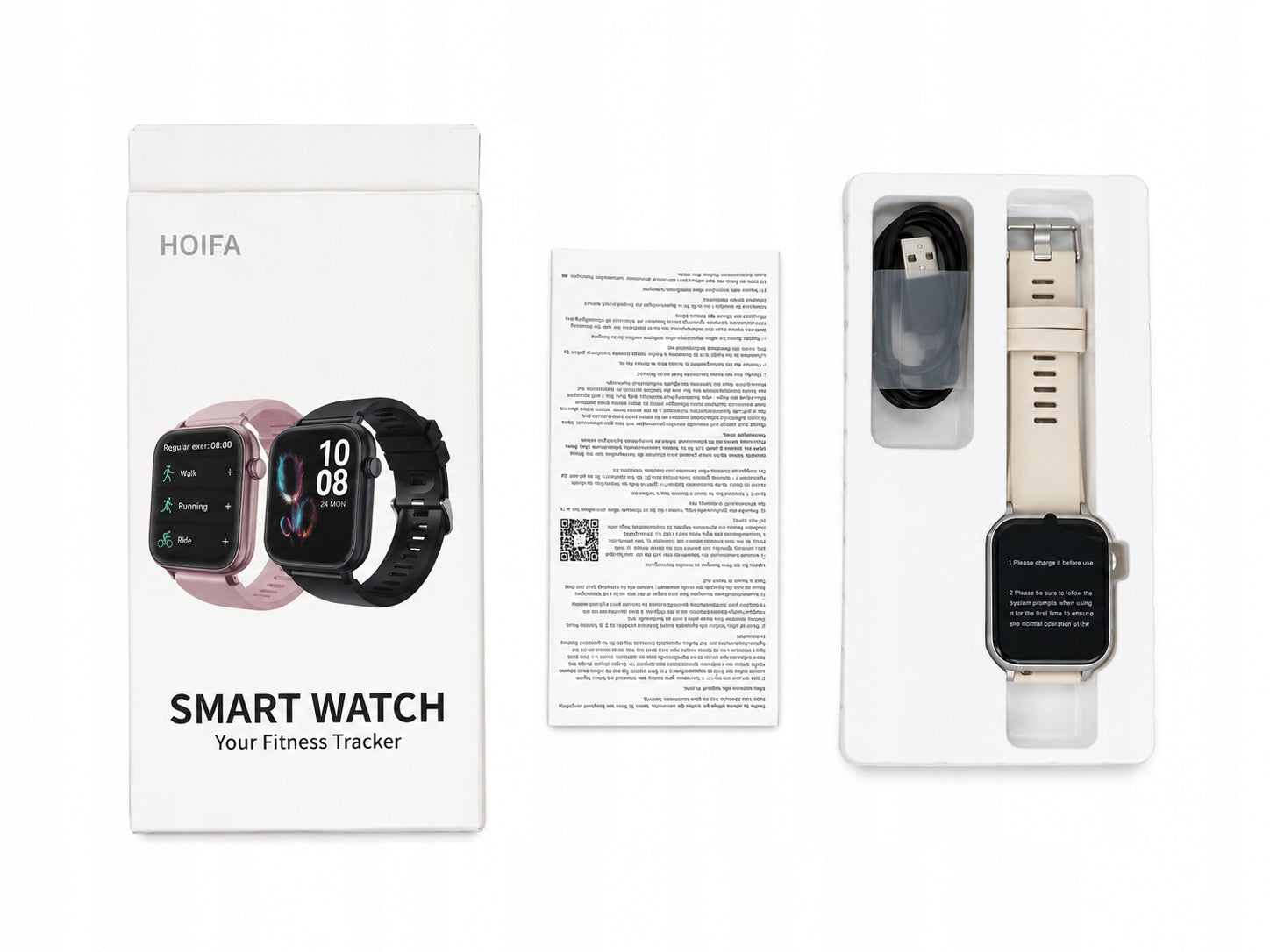 Smartwatch HOIFA T10 1,83" HD Bluetooth Talk IP68 Heart Rate Monitor