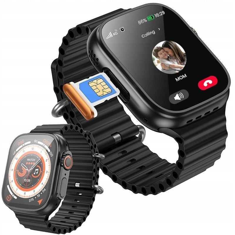 Smartwatch Hoco Men's 4G SIM Women's Watch GPS Talk Function Large Black Packaging status original