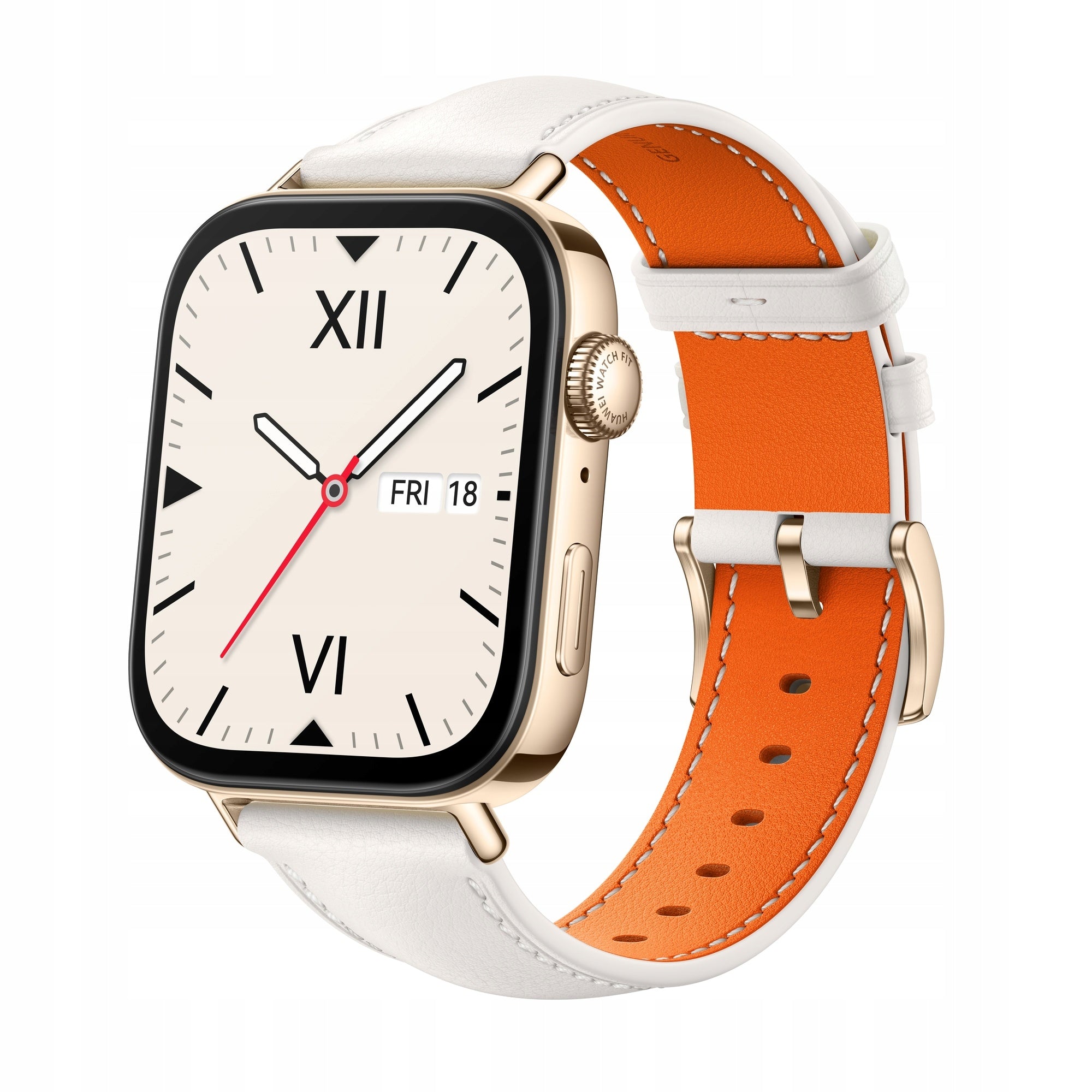 Smartwatch Huawei Watch Fit 3 FIT3 gold white leather strap 43mm AMOLED