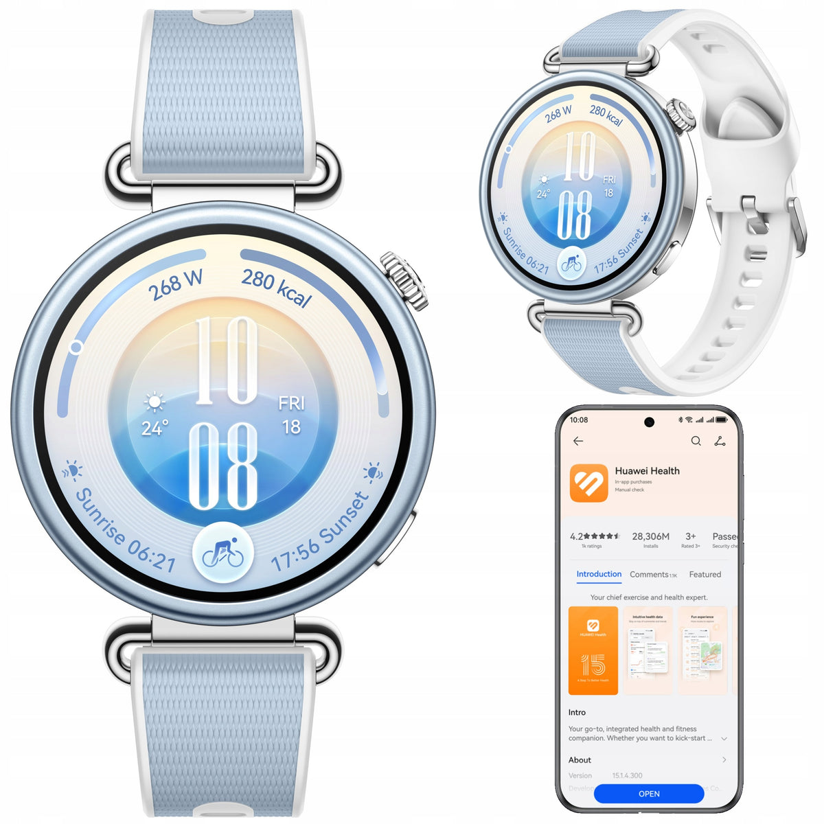 Smartwatch Huawei Watch GT 7 41mm Blue IP69 NFC Amoled up to 14 days of operation