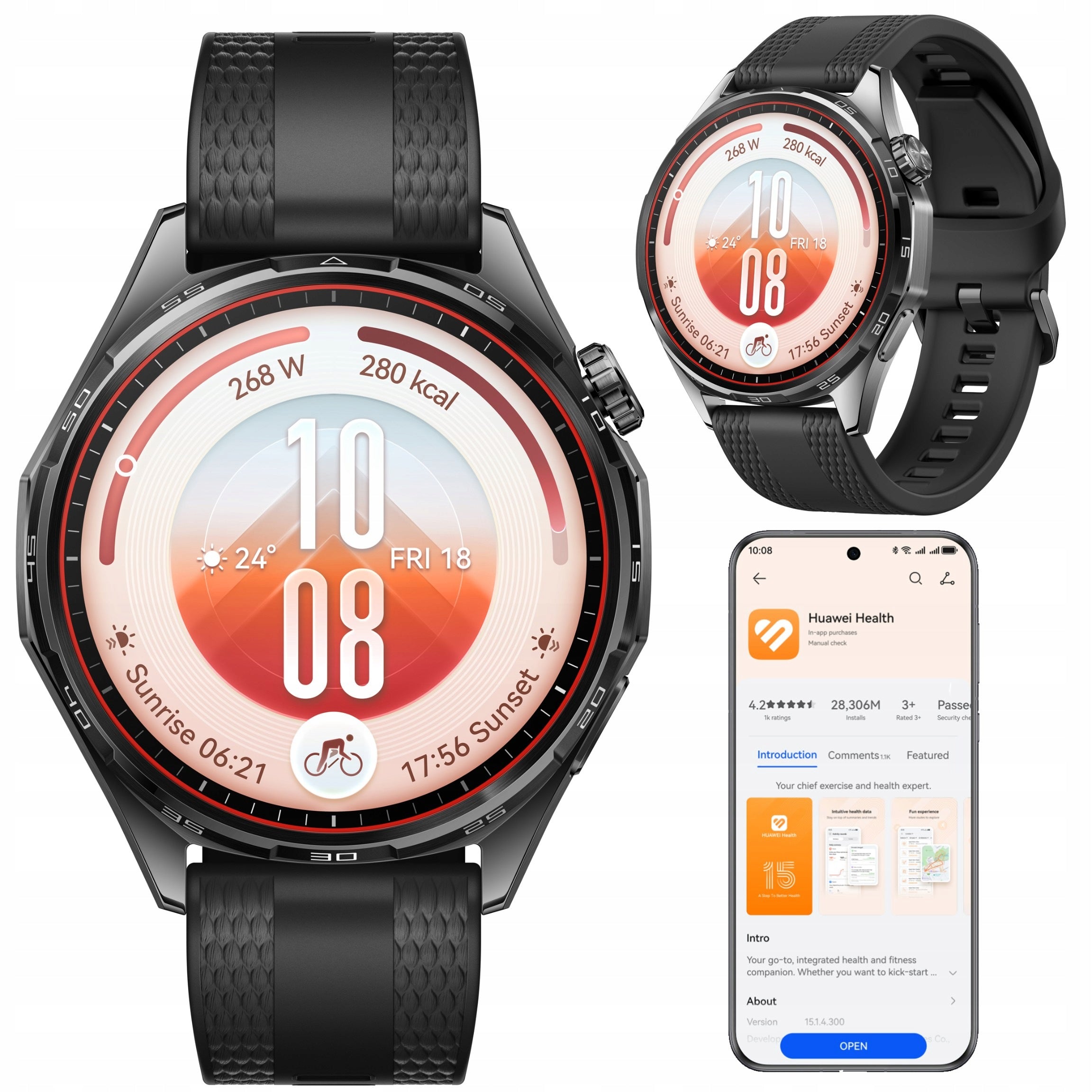 Smartwatch Huawei Watch GT 7 46mm Active black IP69 NFC Amoled 21days of operation