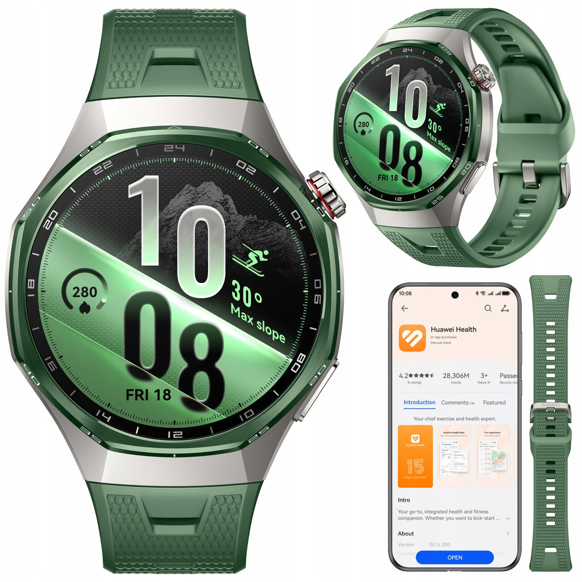 Smartwatch Huawei Watch GT 7 Pro 46mm green titanium NFC case Amoled