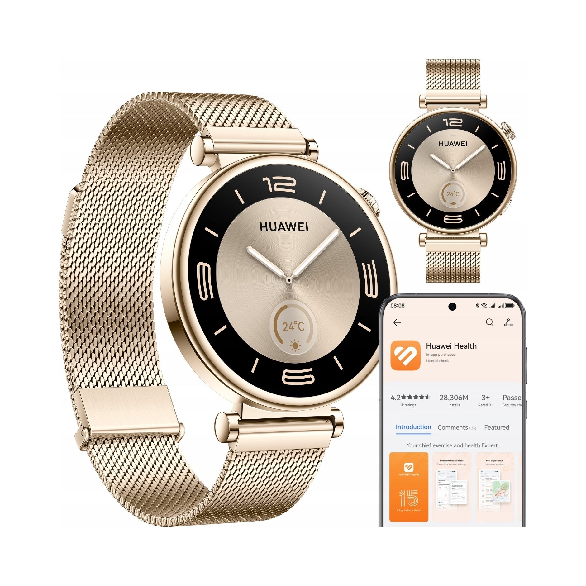 Smartwatch Huawei Watch GT4 Elegant 41mm GPS gold