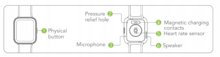 Smartwatch ID208 PLUS black ALEXA making IOS Android calls Manufacturer code ID208Plus