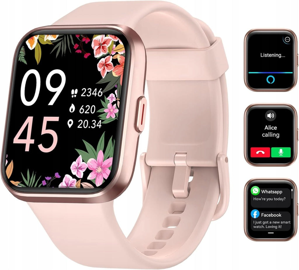 Smartwatch ID208 Plus Pink Alexa Talk BT Women's Sports Heart Rate Monitor
