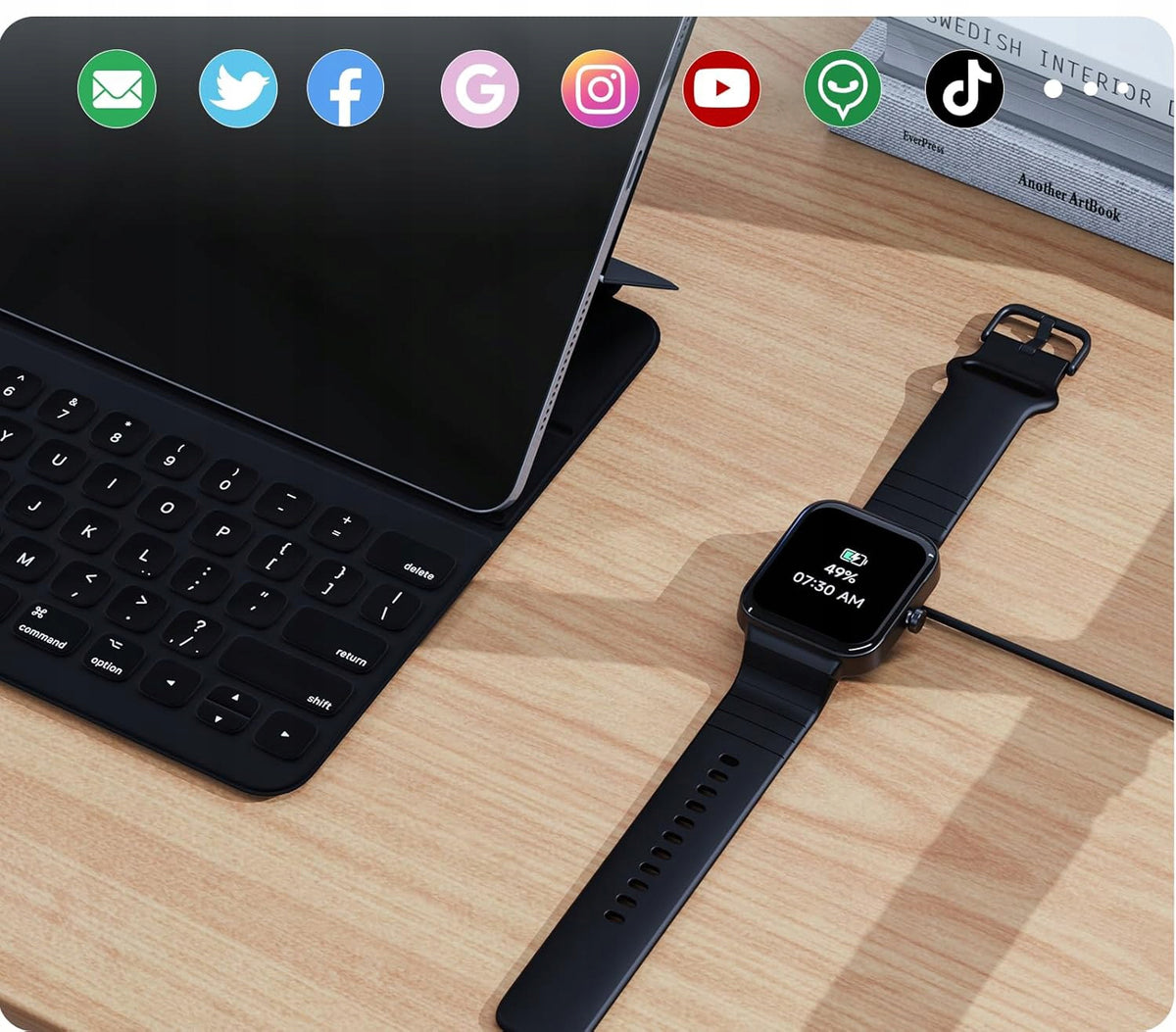 Smartwatch IDW15, Bluetooth, IP68, for Android/iOS, black Model Smart Watch