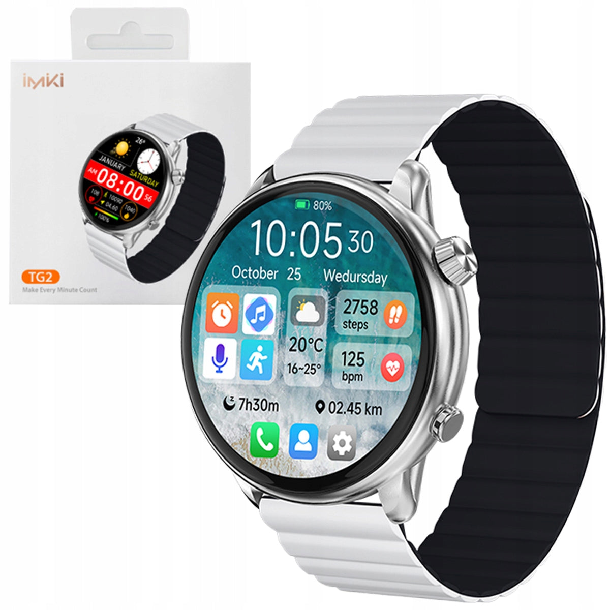Smartwatch IMIKI TG2 screen AMOLED 1,43" SMART watch call RUNNING