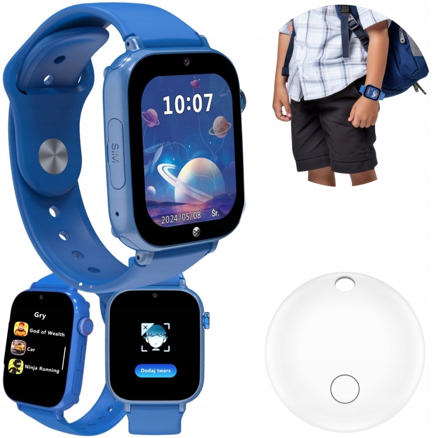 Smartwatch Kids Boy SIM Watch 4G GPS SOS Talk Games + FREEBIE