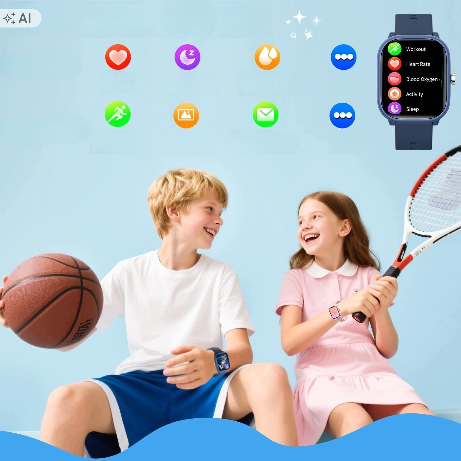 Smartwatch Kids Watch For Boy Girls 20 Functions Without Tel Packaging status original
