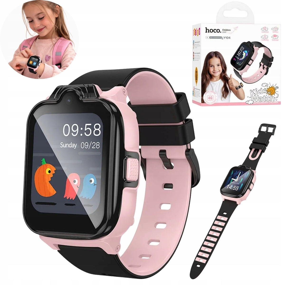 Smartwatch Kids Watch Hoco 4G GPS Ringing Function Gift Pink