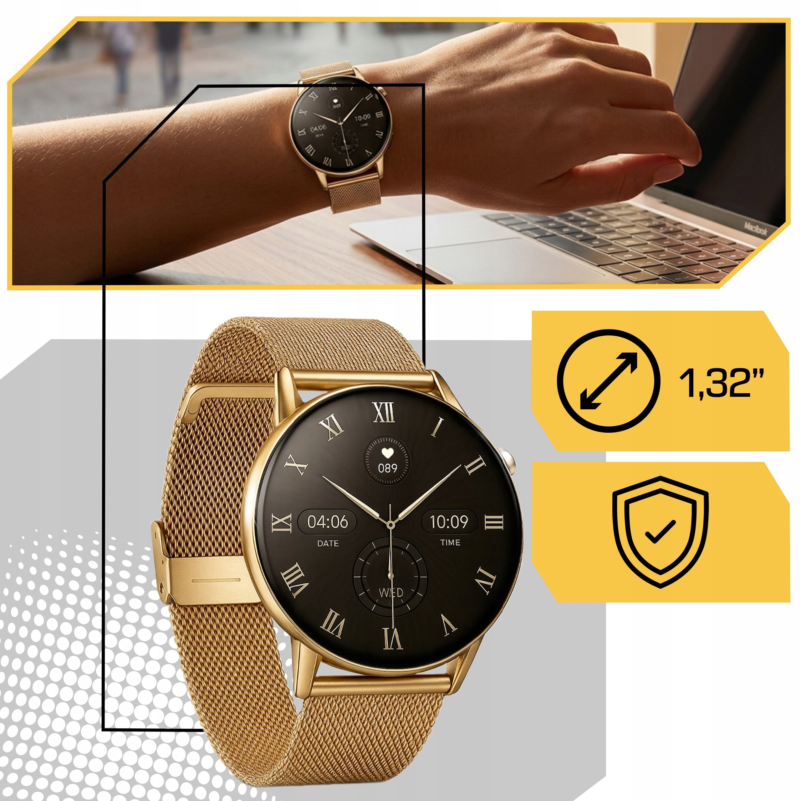 Smartwatch Lewer G34 gold Women's watch for women call notifications Brand no brand
