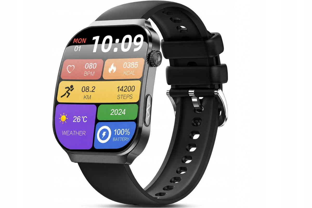 Smartwatch Lgnitek A2 black with ECG + HRV/BMI