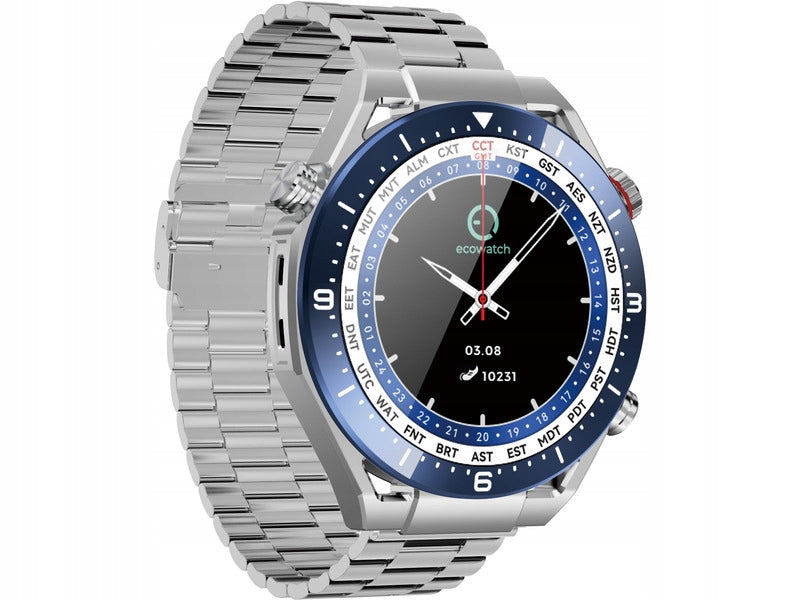 Smartwatch MAXCOM Ecowatch 1 Silver-blue Case shape round