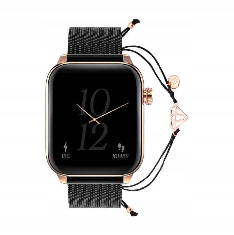Smartwatch MAXCOM FW64 Oxygen 2 + Bracelet A. KRUK Black Women's Watch Brand Maxcom