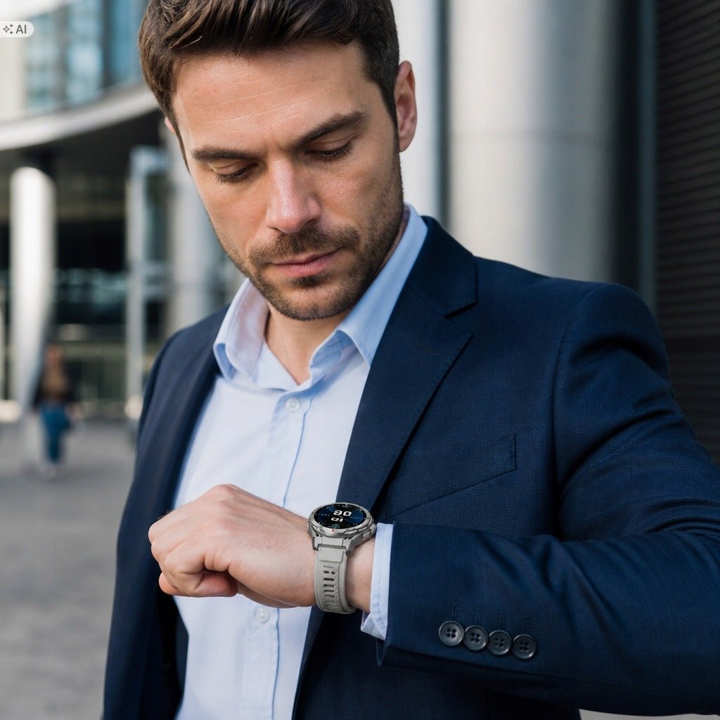 Smartwatch MEN'S WATCH SILVER WATERPROOF GPS AMOLED CONVERSATIONS ASSISTANT PL Packaging status original