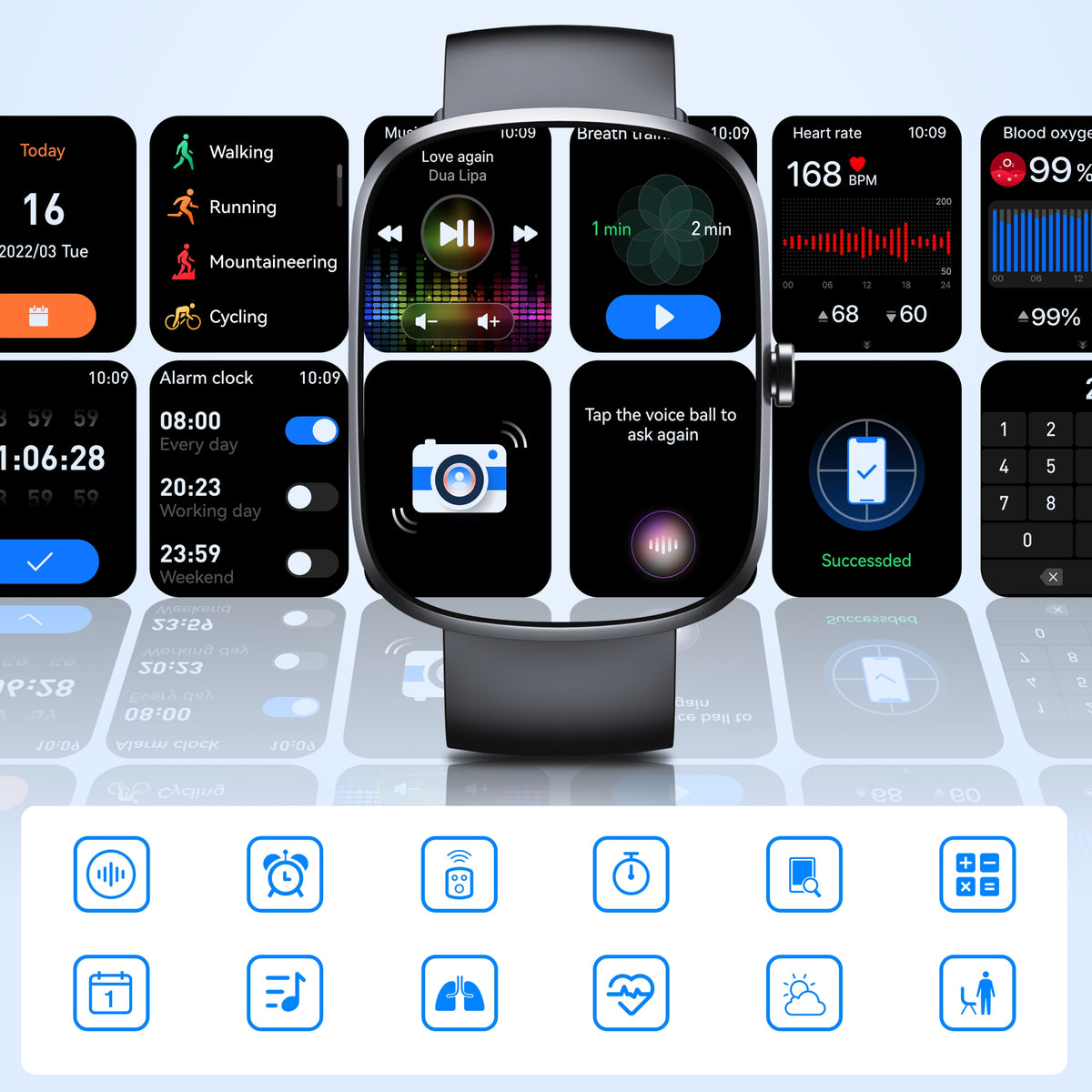 Smartwatch Men Women,Bluetooth Calls,IP68 Waterproof,100+ Sport Mode Brand OUKITEL