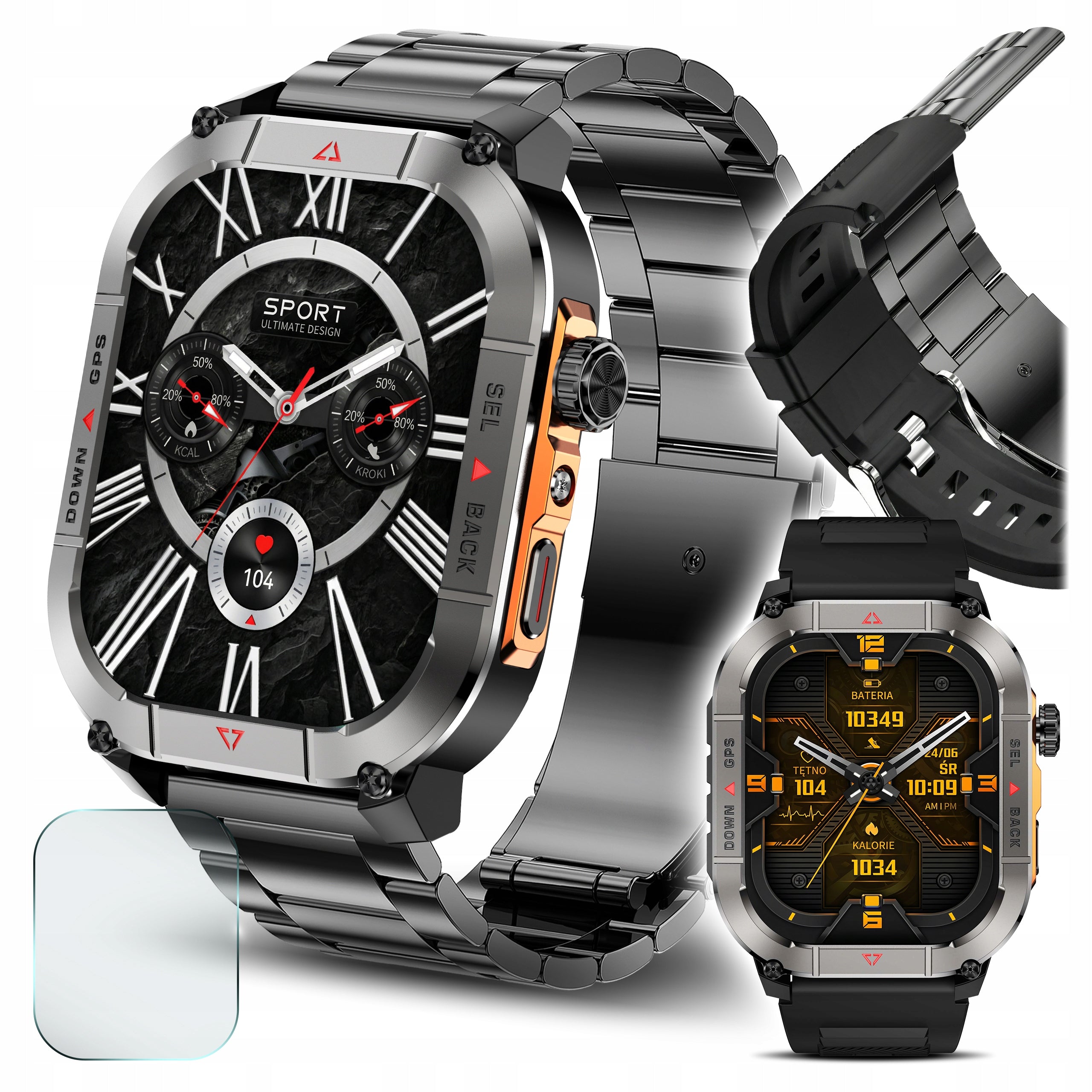 Smartwatch Men's AMOLED GPS Talking Sport Watch Waterproof 3ATM Menu PL