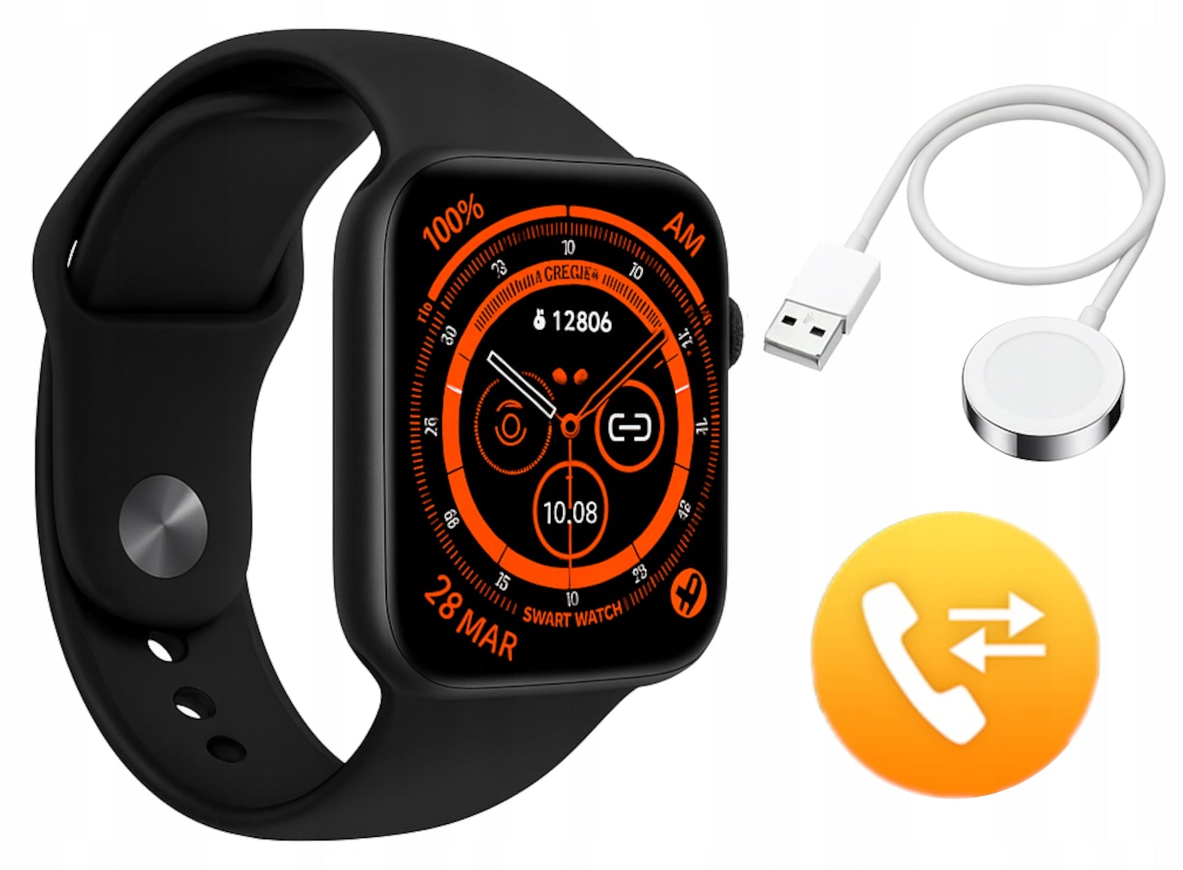 Smartwatch Men's Bluetooth Calls SMS Notifications Android iPhone Menu PL